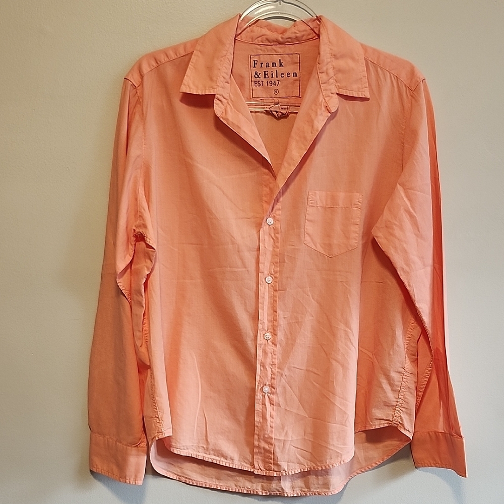 Frank & Eileen Light Peachy Pink Beach Vacation Resort Shirt Designer Luxury Sm - Picture 3 of 9